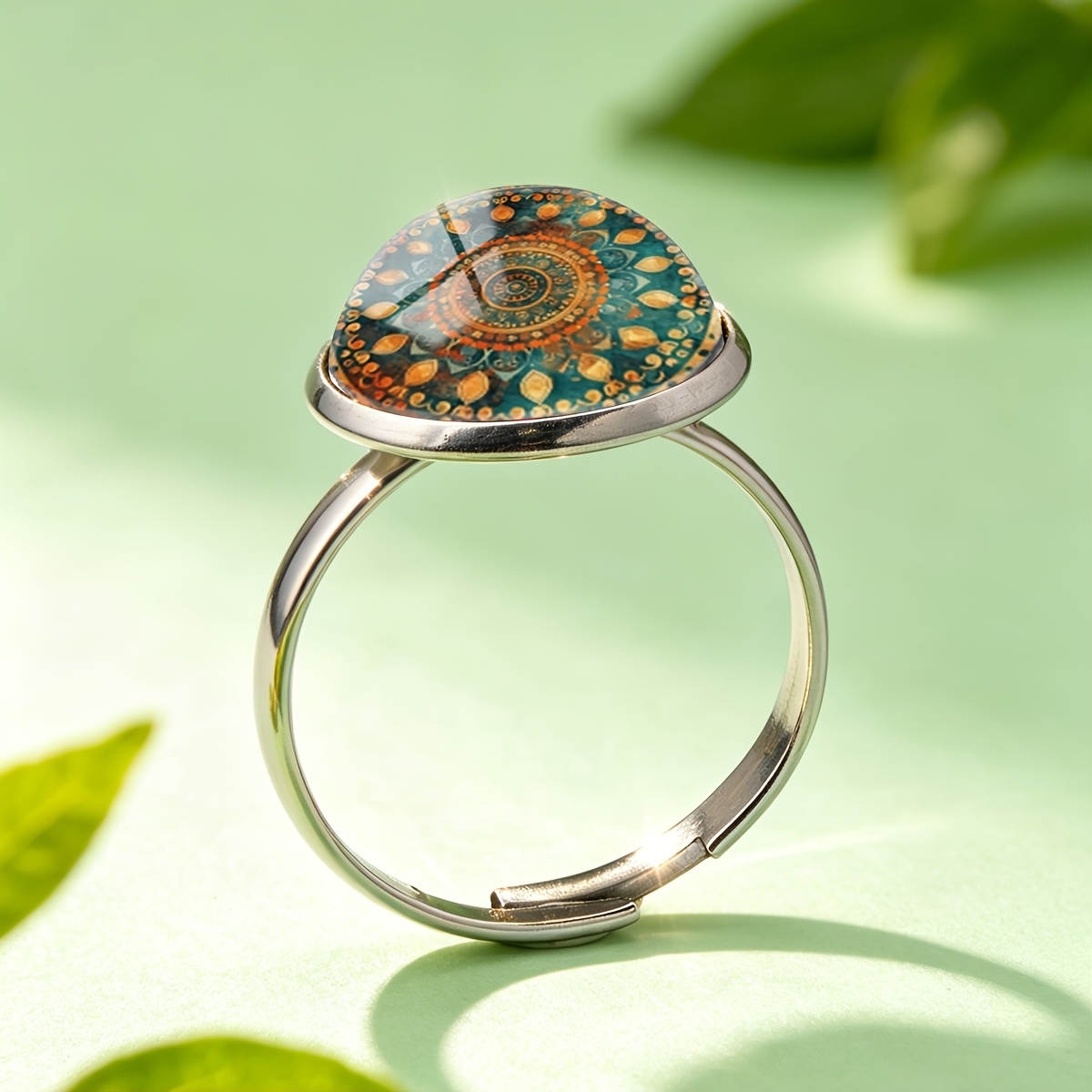 Men's Vintage Mandala Pattern Stainless Steel Ring